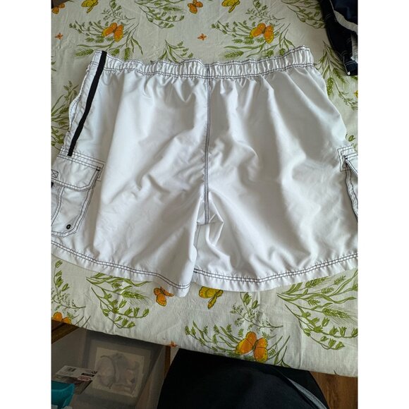 OP White Mens Swim Trunks With Elastic Waistband & Drawstring Size 3X - Picture 2 of 4